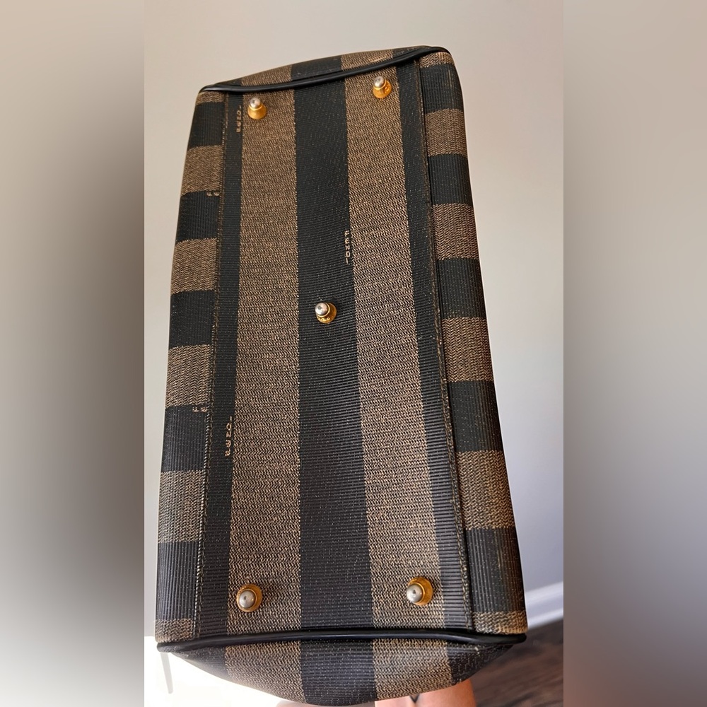 Fendi Black and Tan Striped Satchel - Picture 4 of 15